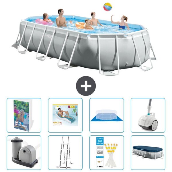 Piscina a forma ovale con struttura Prism - 503x274x122 cm - 7 pezzi - Modello S584
