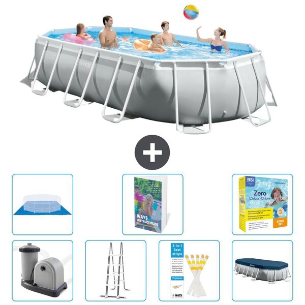 Piscina a forma ovale con struttura Prisma - 503x274x122 cm - 6 pezzi - Modello S546