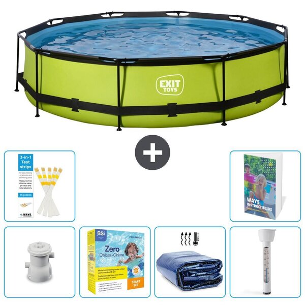 Piscina gonfiabile rettangolare - 360x76 cm - Set da 5 pezzi - Modello S184