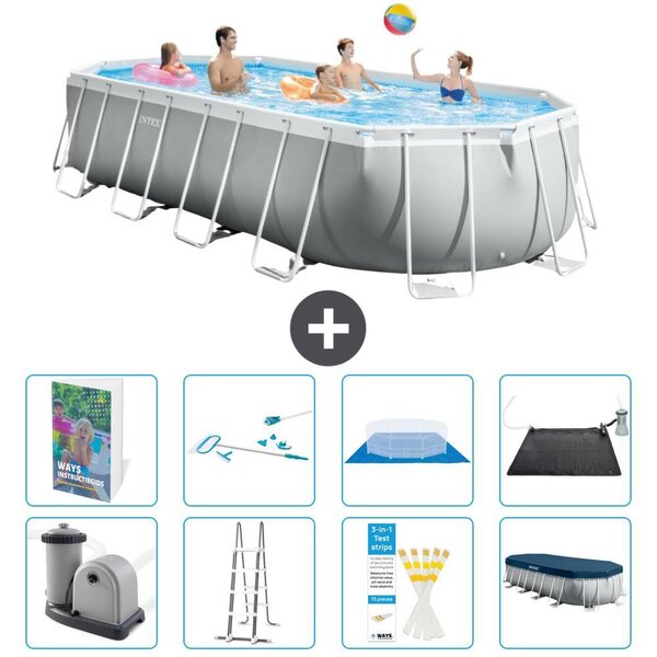 Piscina fuori terra ovale "Prism Frame" - 610x305x122 cm - Kit composto da 7 elementi - Modello S583