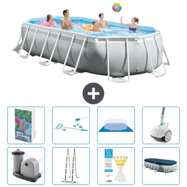 Piscina fuori terra ovale con struttura Prisma - 503x274x122 cm - 7 pezzi - Modello S605
