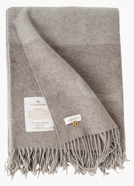 Coperta in misto lana e cashmere Camel & Beige
