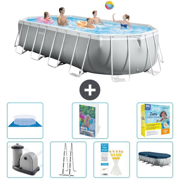 Piscina ovale con struttura a telaio Prism - 610x305x122 cm - 6 pezzi - Modello S546