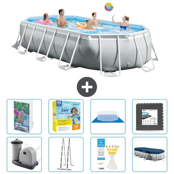 Piscina ovale con struttura Prism - 503x274x122 cm - 7 pezzi - Modello S607
