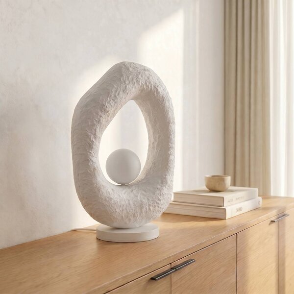Lampada da tavolo Vaslı Opviq, Bianco / Opale, Soggiorno / Sala da pranzo, Plastica, Moderno, Lampada da tavolo