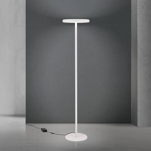 ORION Lampada da terra con luce lettura KANT, dimmerabile, Bianco / Opale, Soggiorno / Sala da pranzo, Moderno, Lampada da terra
