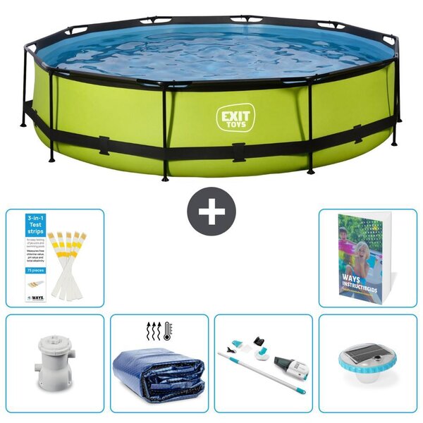Piscina gonfiabile rettangolare - 360x76 cm - Kit di 5 pezzi - Modello S204