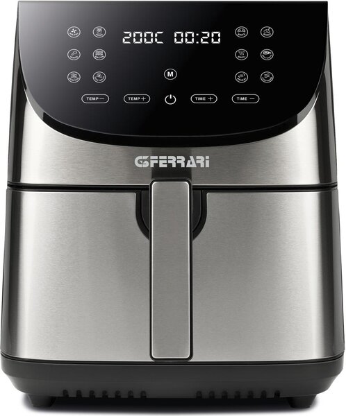 G3 Ferrari Friggitrice ad Aria Capacit 8 Litri 1700 Watt 12 Programmi preimpostati colore Neroe Acciaio - G10176 FRIGGISANO XXL