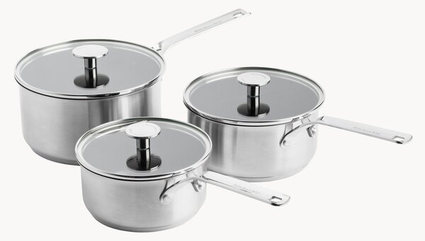Batteria di pentole in acciaio inossidabile con coperchi Classic, set da 6