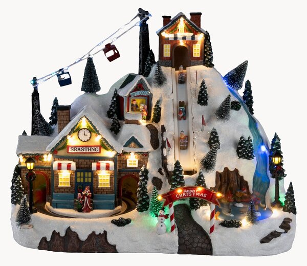 Decorazione natalizia a LED con funzione timer Ski Slope