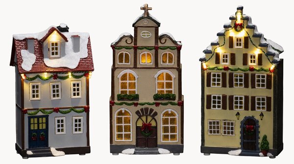Set di 2 decorazioni natalizie a LED con funzione timer con Fibre-optic Houses