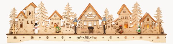 Decorazione natalizia in legno di lime a LED Village