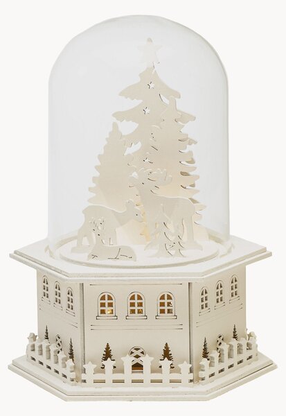 Decorazione natalizia a LED in legno di pioppo con funzione timer Reindeer & Trees