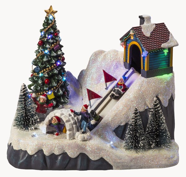 Decorazione natalizia a LED con funzione timer Toboggan Run