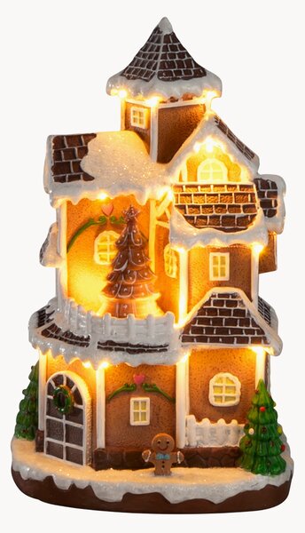 Decorazione natalizia a LED con funzione timer Multi-storey Gingerbread House