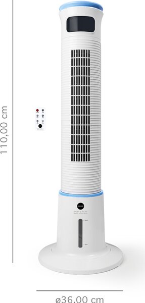 MACOM Ventilatore Raffrescatore d'Aria Evaporativo Oscillante 3 Velocit colore Bianco Breeze Tower Plus - 985