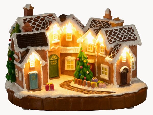 Decorazione natalizia a LED con funzione timer Gingerbread Village
