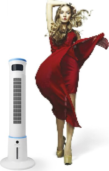 MACOM Ventilatore Raffrescatore d'Aria Evaporativo Oscillante 3 Velocit colore Bianco Breeze Tower Plus - 985