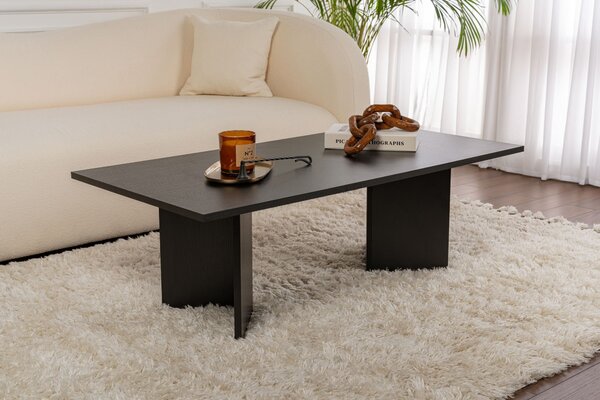 Skye Decor, Sabin - Wood Black, tavolino da caffè, legno nero, pannello di legno rivestito di melamina al 100 %, 119 x 60 x 40 cm