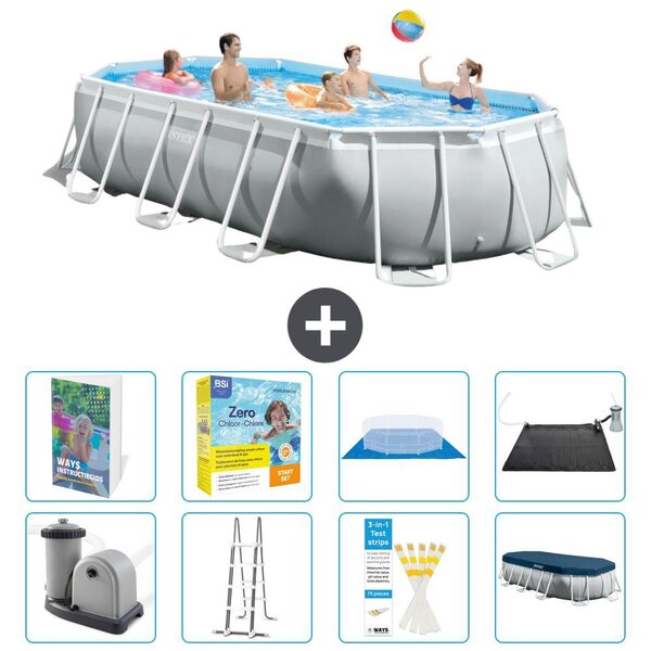 Piscina a forma ovale con struttura Prism - 503x274x122 cm - 7 pezzi - Modello S582