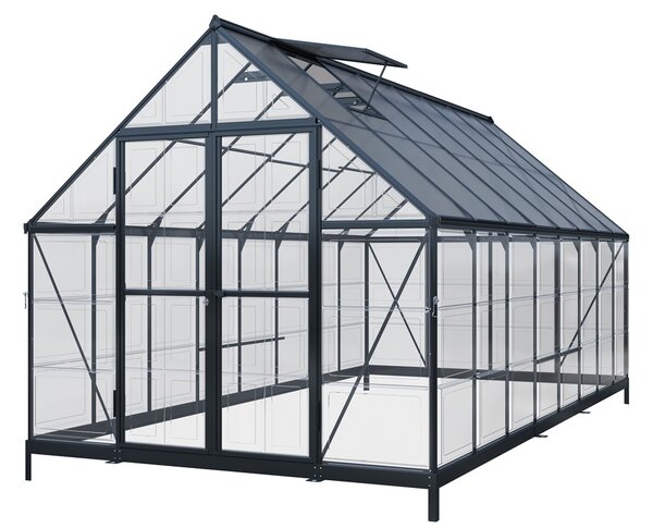 Serra da giardino in policarbonato Aurora 2,4 x 3,6 m CoverTech nero