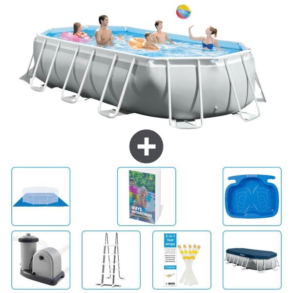 Piscina a forma ovale con struttura Prisma - 503x274x122 cm - 6 pezzi - Modello S662