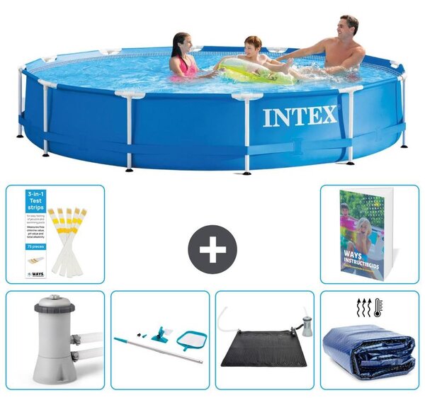 Piscina fuori terra a struttura - 366x76 cm - 5 elementi - acciaio S235