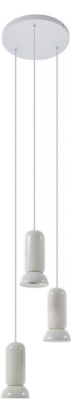 Lampada a sospensione Lindby, Kerimi, dimmerabile, Bianco, Soggiorno, Ceramica, Scandinavo