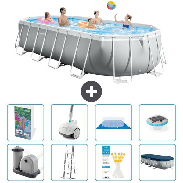 Piscina ovale con struttura a telaio Prism - 610x305x122 cm - 7 pezzi - Modello S552