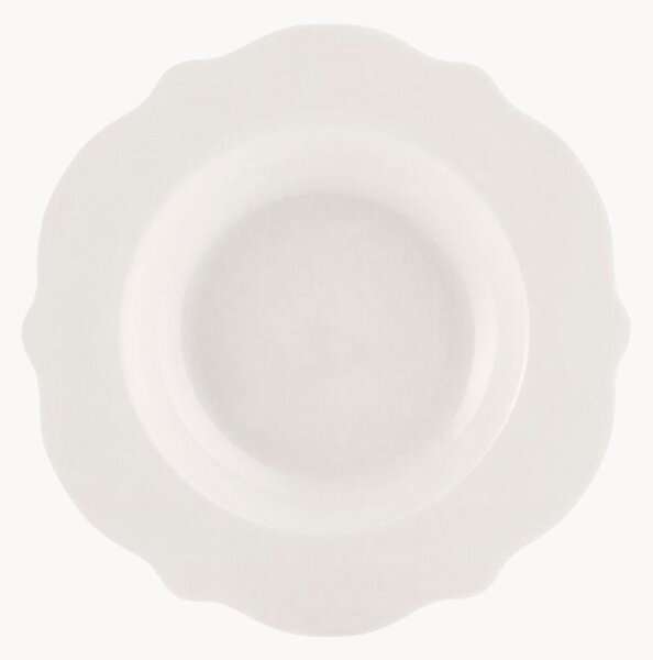 Set di 6 piatti fondi in porcellana Blanc