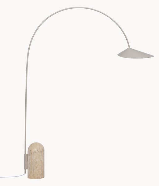 Lampada ad arco regolabile con base in travertino Arum