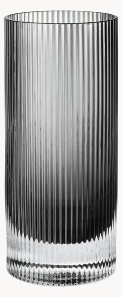 Set di 2 bicchieri da long drink in vetro soffiato con scanalatura in rilievo Ripple, 480 ml