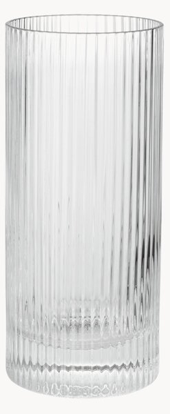 Set di 2 bicchieri da long drink in vetro soffiato con scanalatura in rilievo Ripple, 480 ml