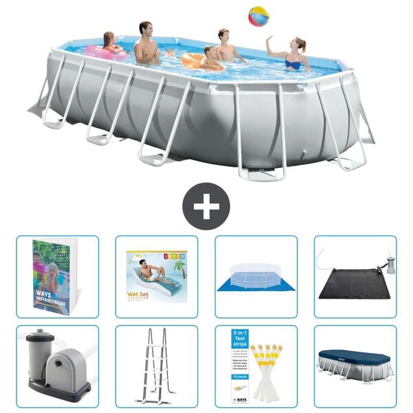 Piscina a forma ovale con struttura Prisma - 503x274x122 cm - 7 pezzi - Modello S567