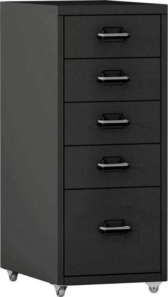 Cassettiera per sedia da ufficio - 69x28x41 cm - Nero - Acciaio - Design elegante
