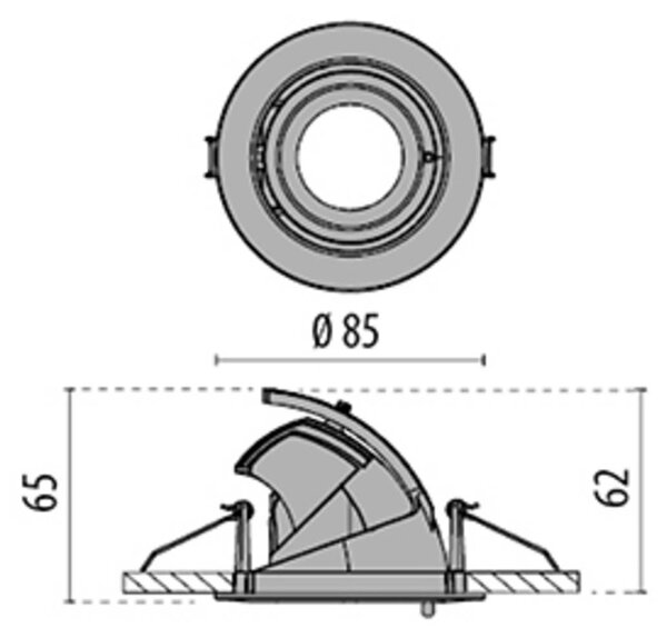 Performance in Lighting Lampada incasso EB431 LED spot bianco 3.000K, Bianco / Opale, Alluminio, Lampade da incasso per negozi