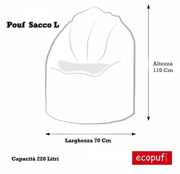 Pouf poltrona a sacco l in ecopelle