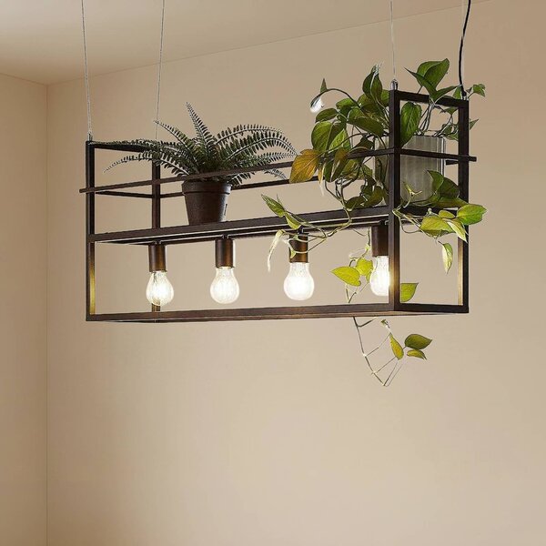Lampada a sospensione Grisela Lindby, dimmerabile, Nero, Soggiorno / Sala da pranzo, Metallo, Moderno, Lampada a sospensione