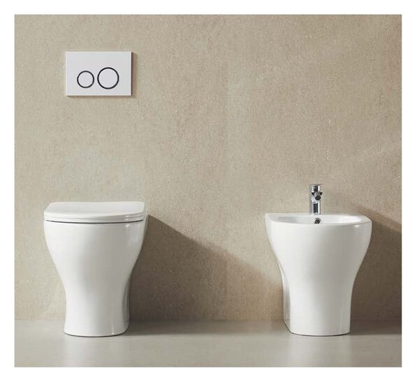 Kamalu wc filomuro in ceramica rimless con copriwc softclose | giuly