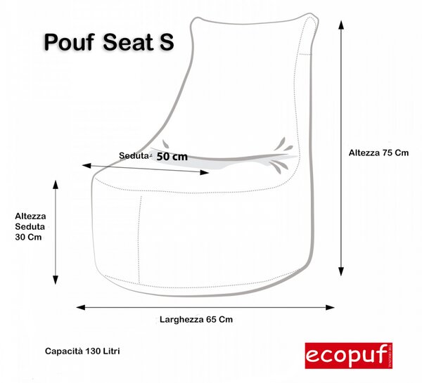 Pouf poltrona a sacco seduta s ecopelle con schienale alto