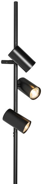 Lampada da parete smart nera con interruttore a pedale 3 luci incl. 3 Wifi GU10 50mm - Jeana Luxe