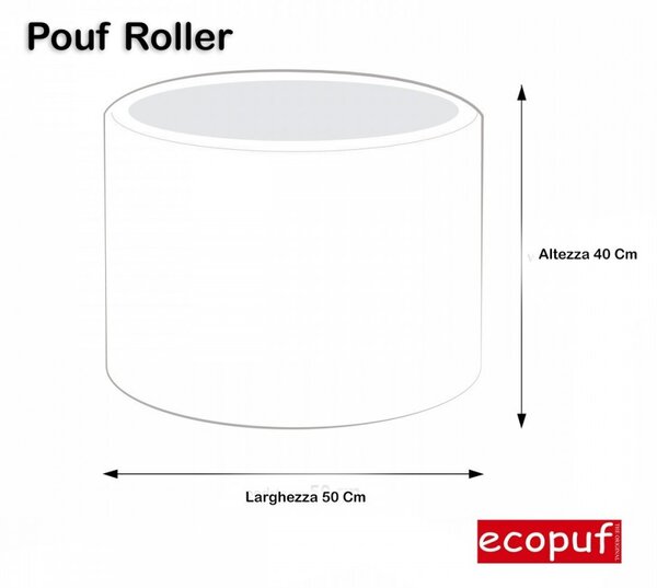 Pouf poggiapiedi sgabello cilindro in ecopelle 40x50