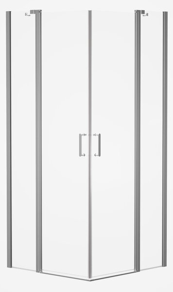 Cabina doccia 90x90 MARWELL Neptun II ingresso angolare cromato - 90x90x195cm - doccia in vetro con ingresso angolare - con porta girevole - profili in alluminio di alta qualità