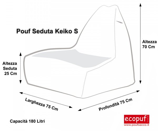 Pouf poltrona a sacco seduta keiko s ecopelle