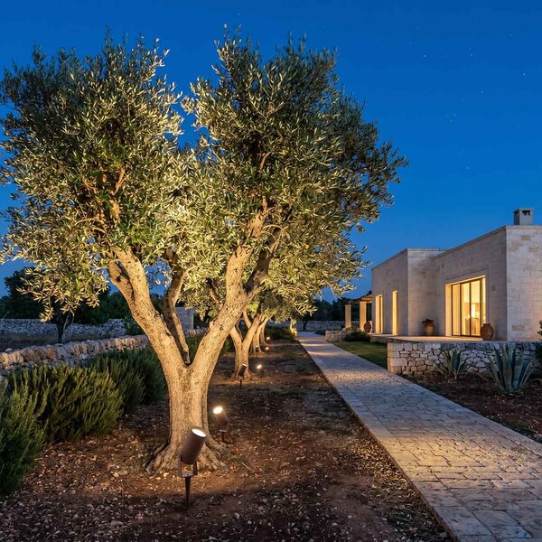 Faretto con Picchetto e Supporto GU10 IP67 Alluminio e Vetro - Corten