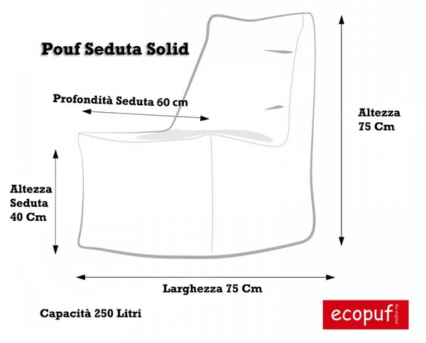 Solid pouf sacco con imbottitura seduta morbida in ecopelle