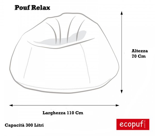 Relax pouf a sacco con imbottitura in tessuto ecopelle puff xxl