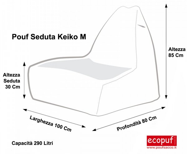 Pouf poltrona sacco seduta keiko m poliestere