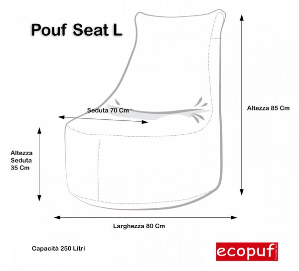 Pouf poltrona sacco seduta l ecopelle con schienale alto