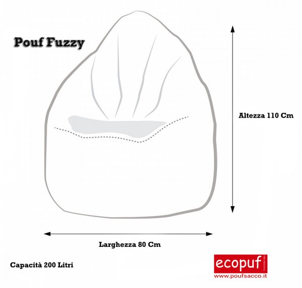 Pouf poltrona sacco fuzzy poliestere